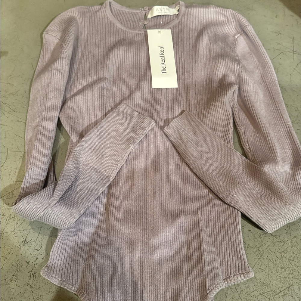 ASTR Lilac Ribbed Bodysuit